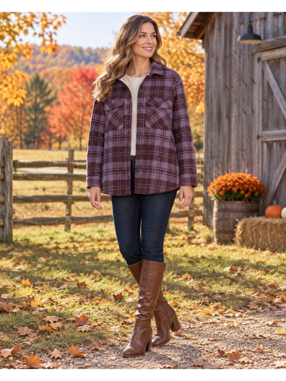 Eddie Bauer Heritage Sherpa Bonded Shirt Jacket Womens 2XL Plaid NWT